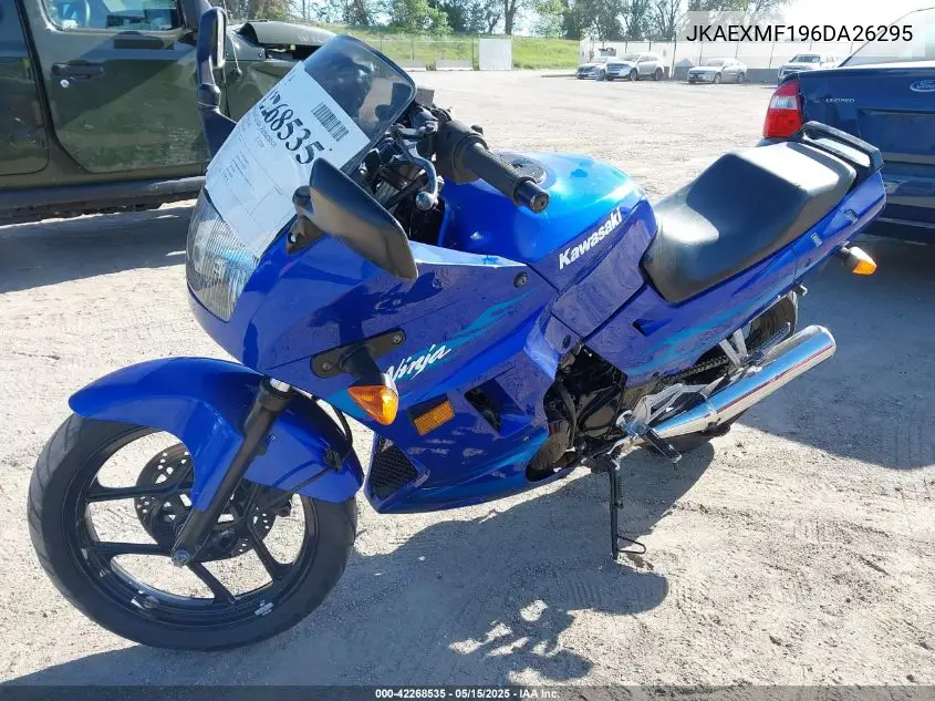 2006 Kawasaki Ex250 F VIN: JKAEXMF196DA26295 Lot: 42268535