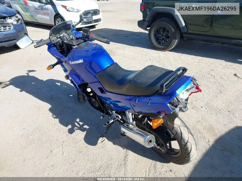 2006 Kawasaki Ex250 F VIN: JKAEXMF196DA26295 Lot: 42268535