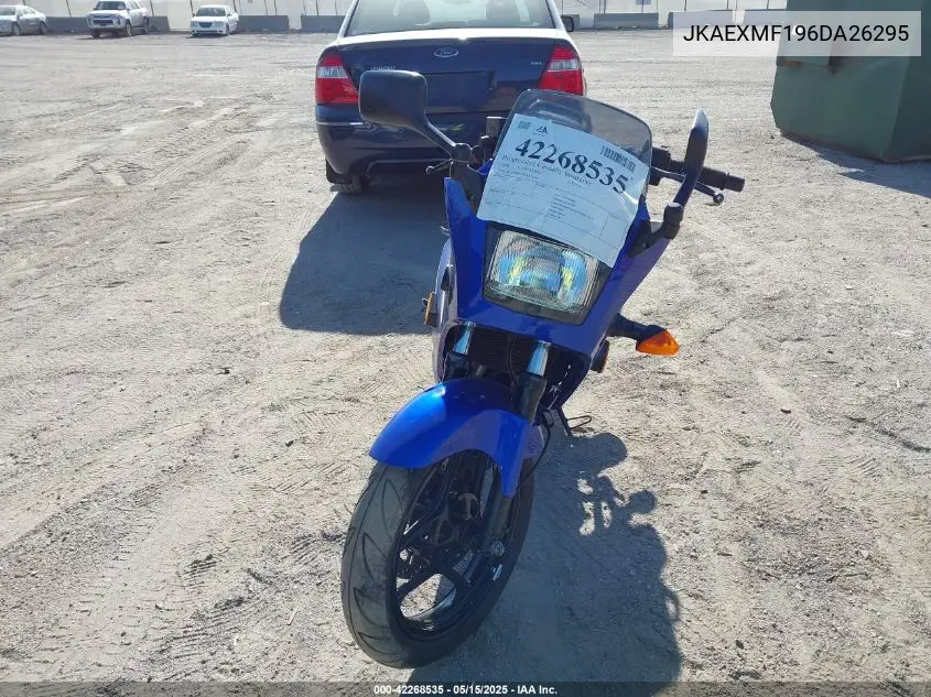 2006 Kawasaki Ex250 F VIN: JKAEXMF196DA26295 Lot: 42268535
