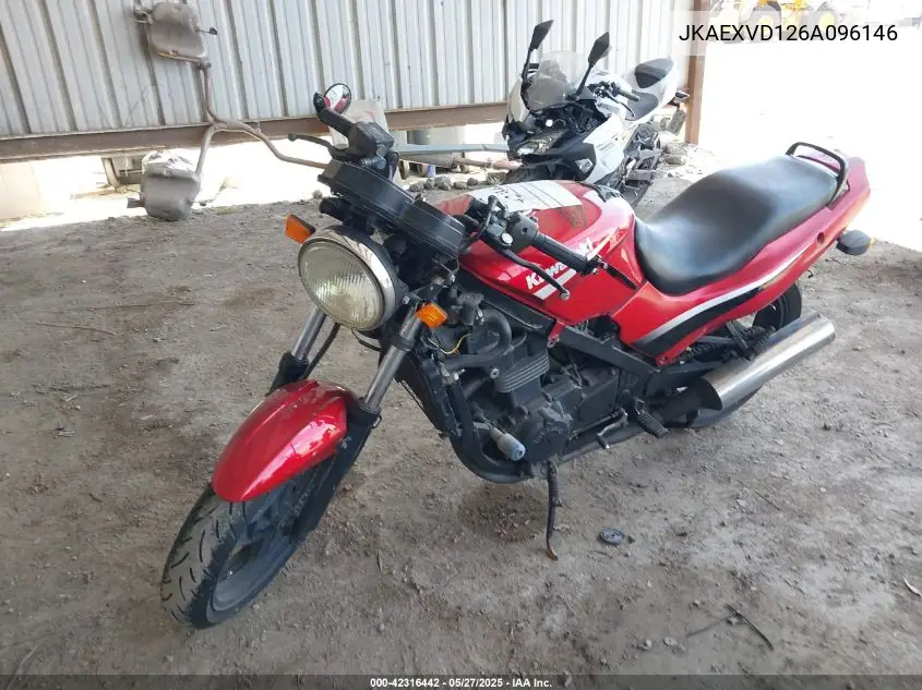 2006 Kawasaki Ex500 D VIN: JKAEXVD126A096146 Lot: 42316442