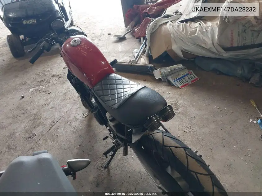 2007 Kawasaki Ex250 F VIN: JKAEXMF147DA28232 Lot: 42319416
