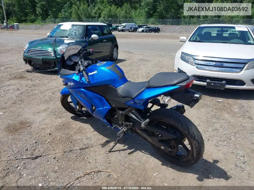 2008 Kawasaki Ex250 J VIN: JKAEXMJ108DA03692 Lot: 42628719