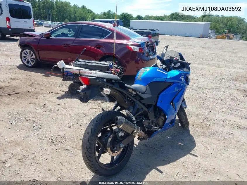 2008 Kawasaki Ex250 J VIN: JKAEXMJ108DA03692 Lot: 42628719
