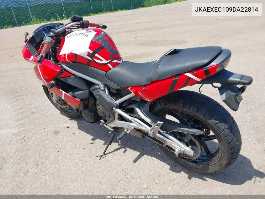 2009 Kawasaki Ex650 C VIN: JKAEXEC109DA22814 Lot: 42620390
