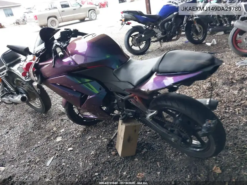 2009 Kawasaki Ex250 J VIN: JKAEXMJ149DA29780 Lot: 42731540
