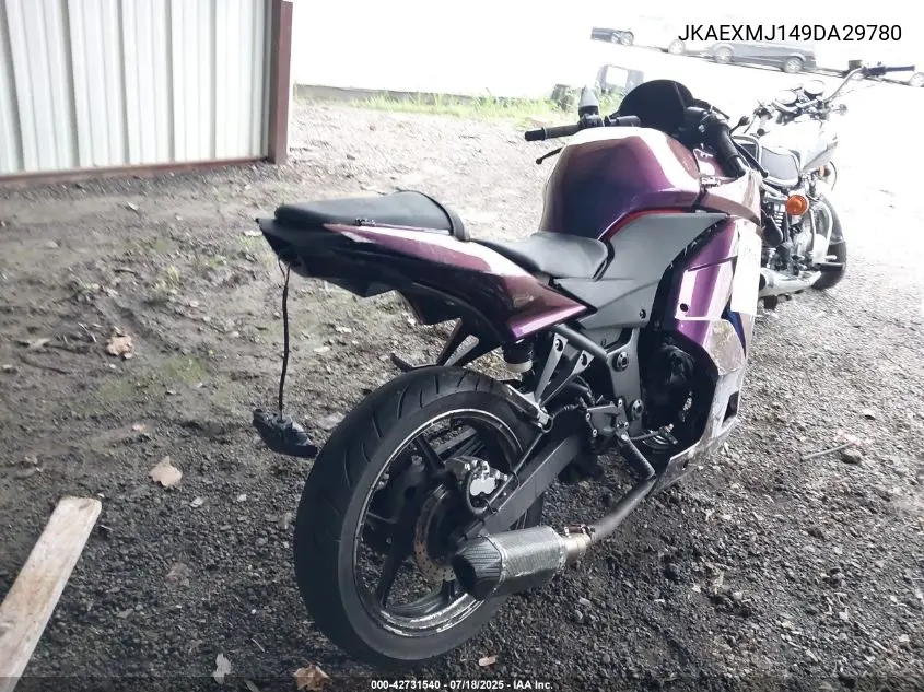 2009 Kawasaki Ex250 J VIN: JKAEXMJ149DA29780 Lot: 42731540