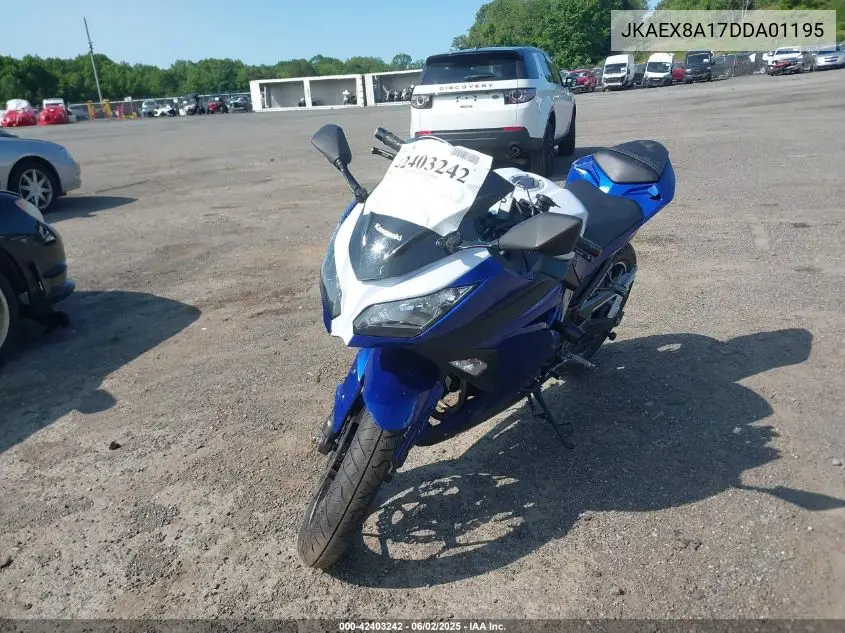 2013 Kawasaki Ex300 A VIN: JKAEX8A17DDA01195 Lot: 42403242