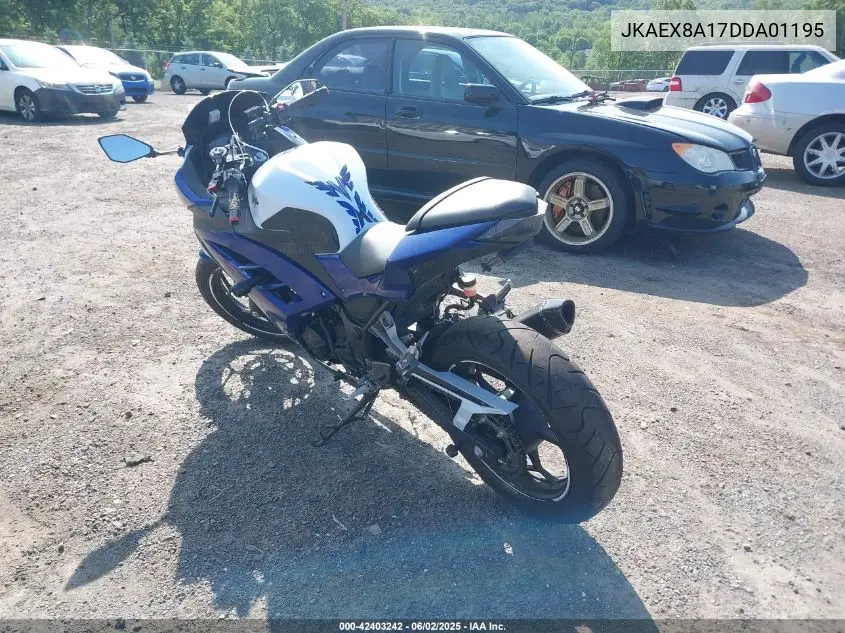 2013 Kawasaki Ex300 A VIN: JKAEX8A17DDA01195 Lot: 42403242