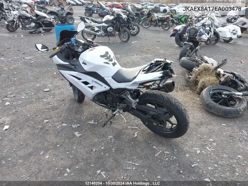 2014 Kawasaki Ex300 A VIN: JKAEX8A17EA003478 Lot: 12140204