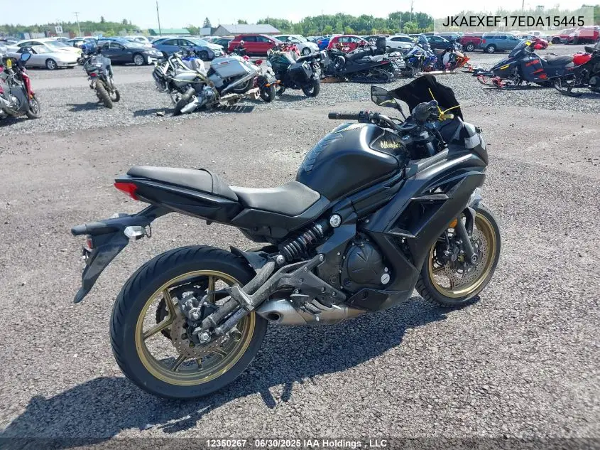 2014 Kawasaki Ex650 F VIN: JKAEXEF17EDA15445 Lot: 12350267