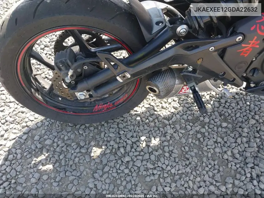 2016 Kawasaki Ex650 E VIN: JKAEXEE12GDA22632 Lot: 42338692
