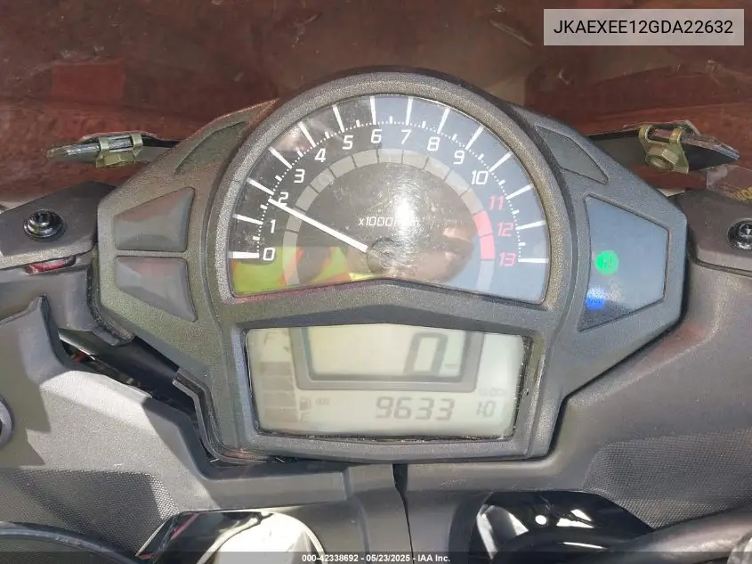2016 Kawasaki Ex650 E VIN: JKAEXEE12GDA22632 Lot: 42338692