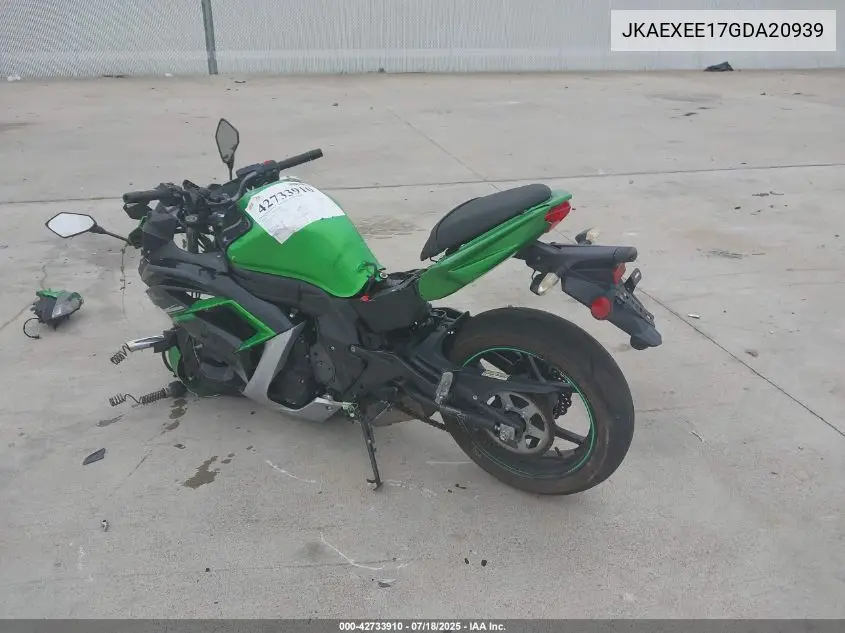 2016 Kawasaki Ex650 E VIN: JKAEXEE17GDA20939 Lot: 42733910