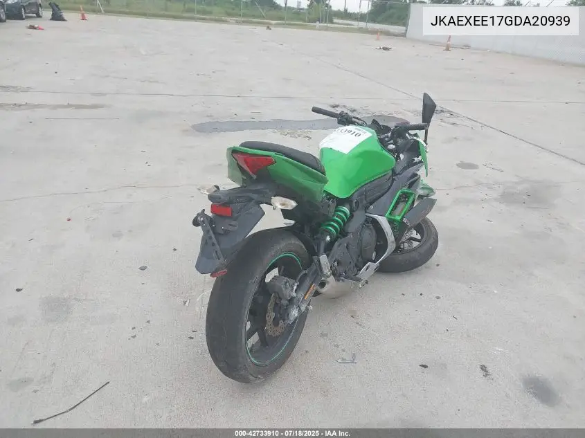 2016 Kawasaki Ex650 E VIN: JKAEXEE17GDA20939 Lot: 42733910
