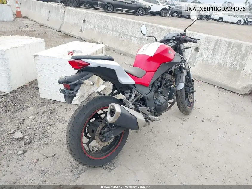 2016 Kawasaki Ex300 B VIN: JKAEX8B10GDA24076 Lot: 42784563