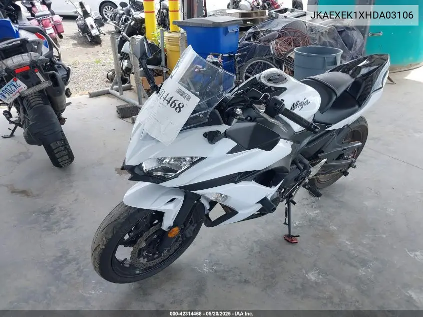 2017 Kawasaki Ex650 F VIN: JKAEXEK1XHDA03106 Lot: 42314468