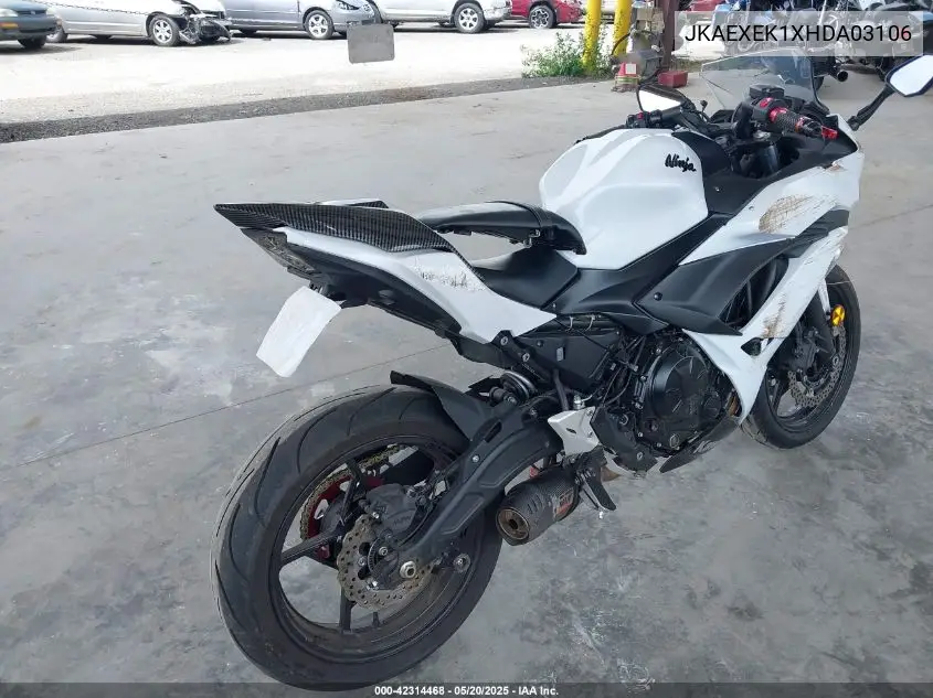 2017 Kawasaki Ex650 F VIN: JKAEXEK1XHDA03106 Lot: 42314468