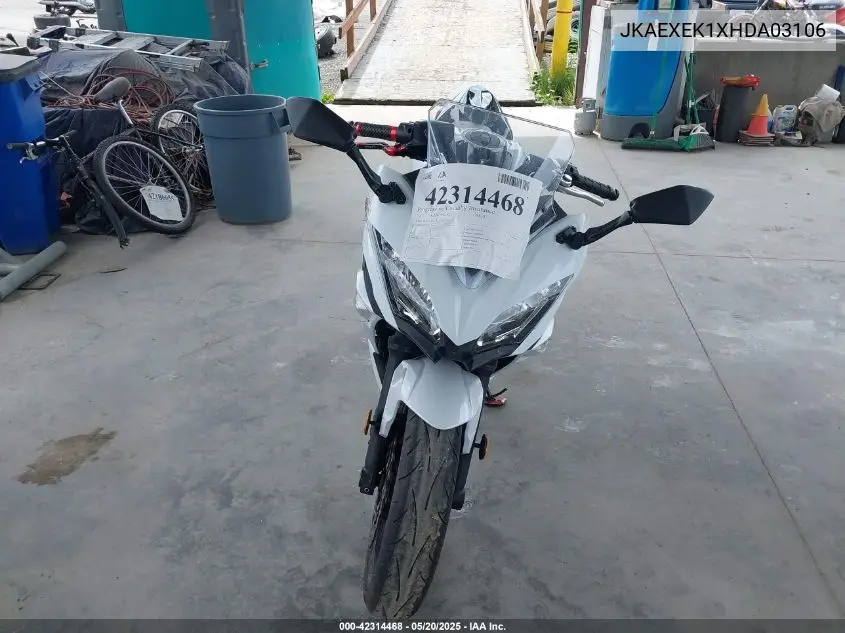 2017 Kawasaki Ex650 F VIN: JKAEXEK1XHDA03106 Lot: 42314468