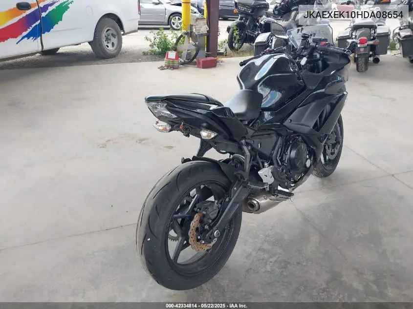 2017 Kawasaki Ex650 F VIN: JKAEXEK10HDA08654 Lot: 42334814