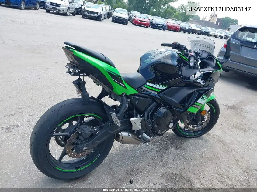2017 Kawasaki Ex650 F VIN: JKAEXEK12HDA03147 Lot: 42412175