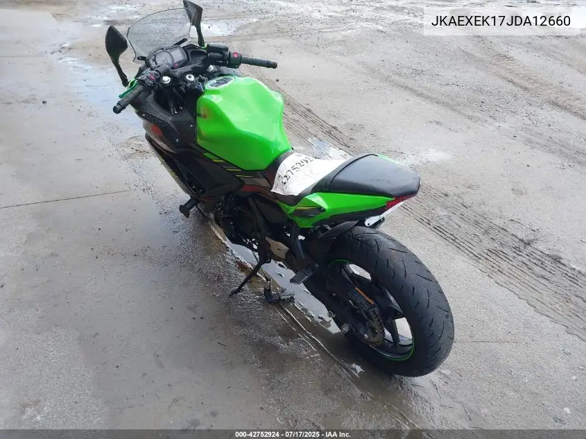2018 Kawasaki Ex650 F VIN: JKAEXEK17JDA12660 Lot: 42752924