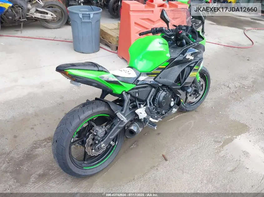 2018 Kawasaki Ex650 F VIN: JKAEXEK17JDA12660 Lot: 42752924