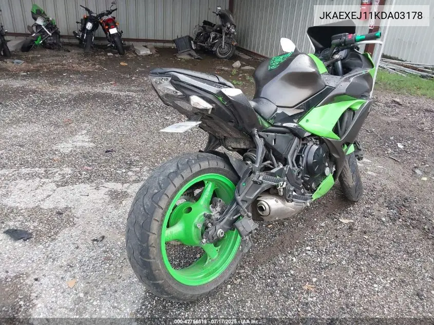 2019 Kawasaki Ex650 J VIN: JKAEXEJ11KDA03178 Lot: 42756518