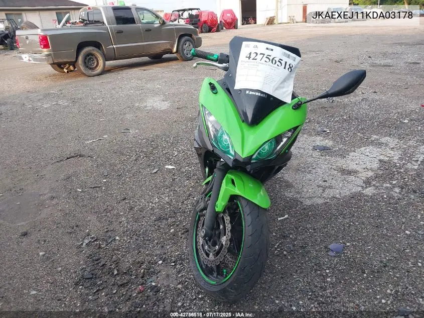 2019 Kawasaki Ex650 J VIN: JKAEXEJ11KDA03178 Lot: 42756518