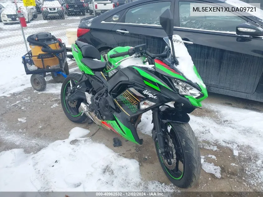 2020 Kawasaki Ex650 N VIN: ML5EXEN1XLDA09721 Lot: 40962532