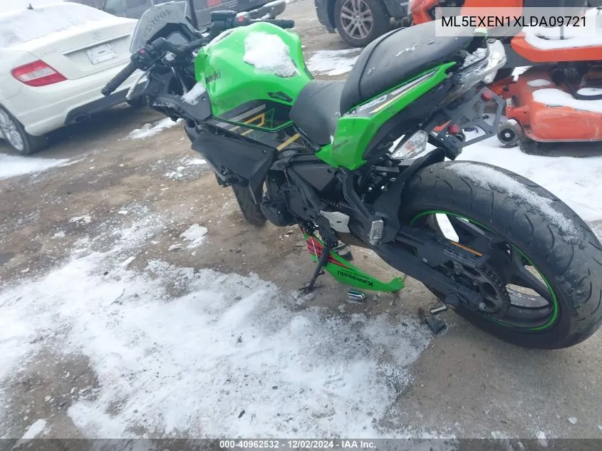 2020 Kawasaki Ex650 N VIN: ML5EXEN1XLDA09721 Lot: 40962532