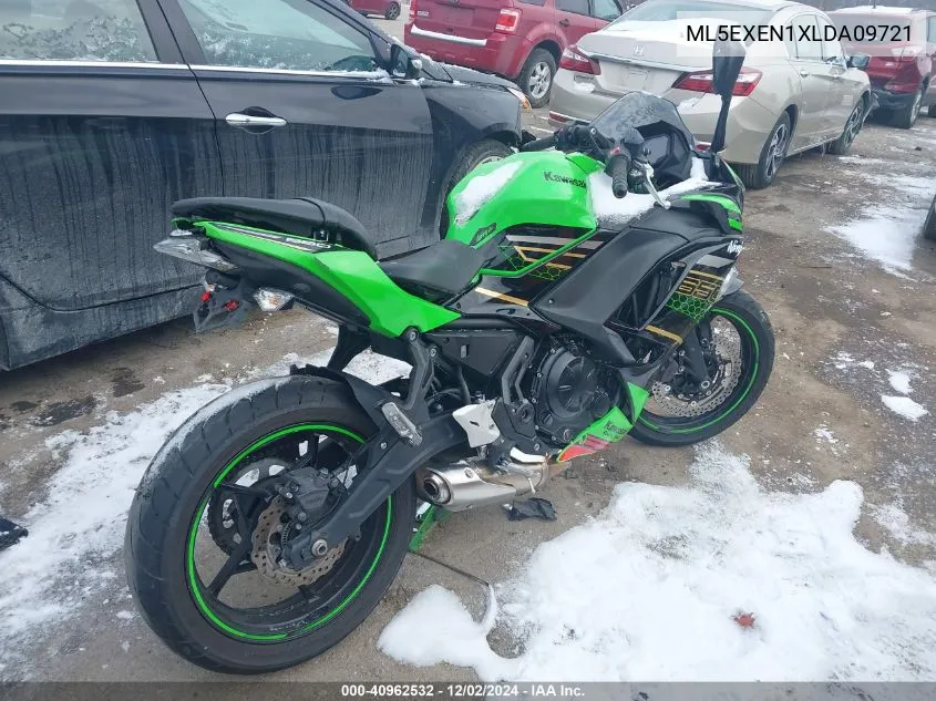 2020 Kawasaki Ex650 N VIN: ML5EXEN1XLDA09721 Lot: 40962532