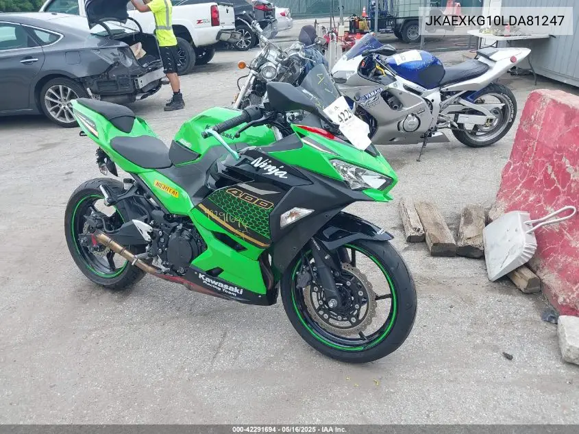 2020 Kawasaki Ex400 VIN: JKAEXKG10LDA81247 Lot: 42291694
