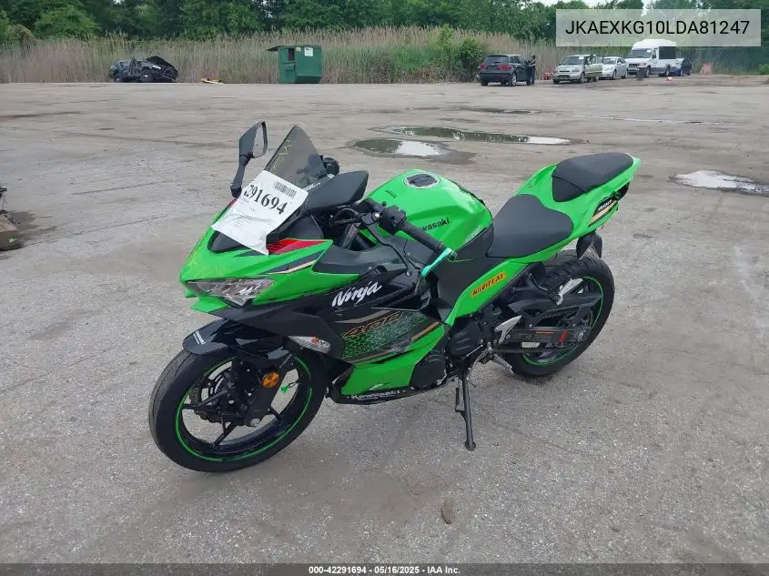 2020 Kawasaki Ex400 VIN: JKAEXKG10LDA81247 Lot: 42291694