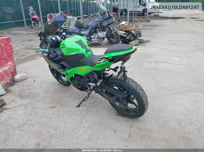 2020 Kawasaki Ex400 VIN: JKAEXKG10LDA81247 Lot: 42291694