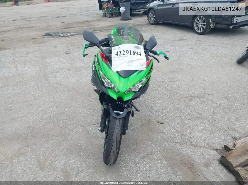 2020 Kawasaki Ex400 VIN: JKAEXKG10LDA81247 Lot: 42291694