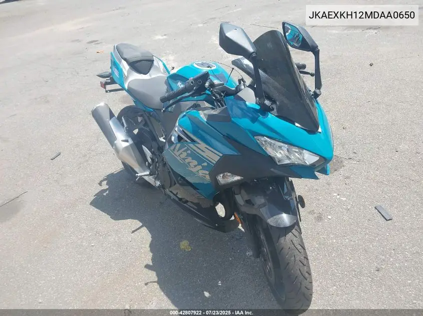 2021 Kawasaki Ex400 VIN: JKAEXKH12MDAA0650 Lot: 42807922