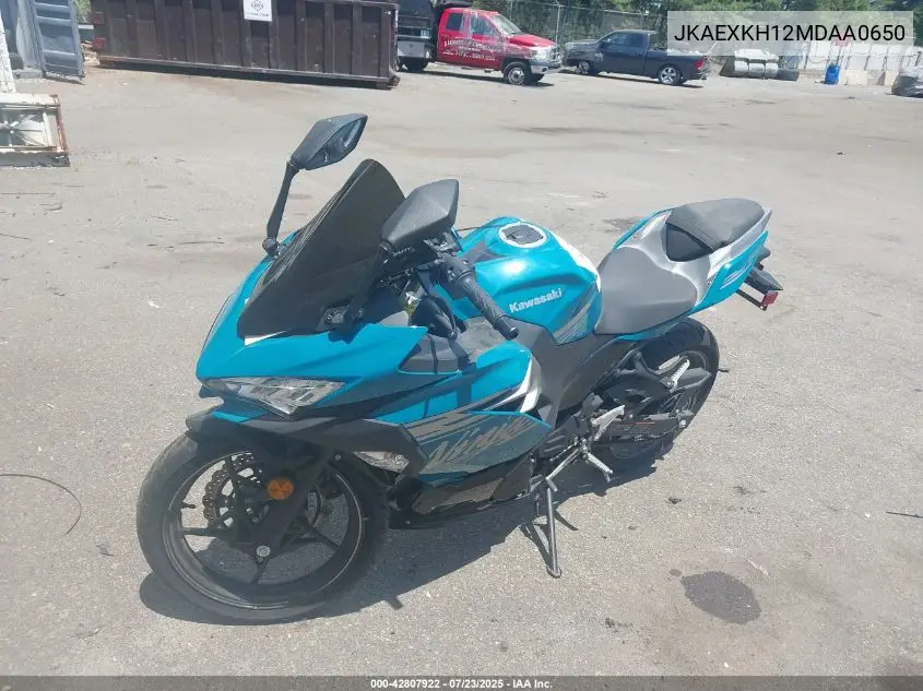 2021 Kawasaki Ex400 VIN: JKAEXKH12MDAA0650 Lot: 42807922
