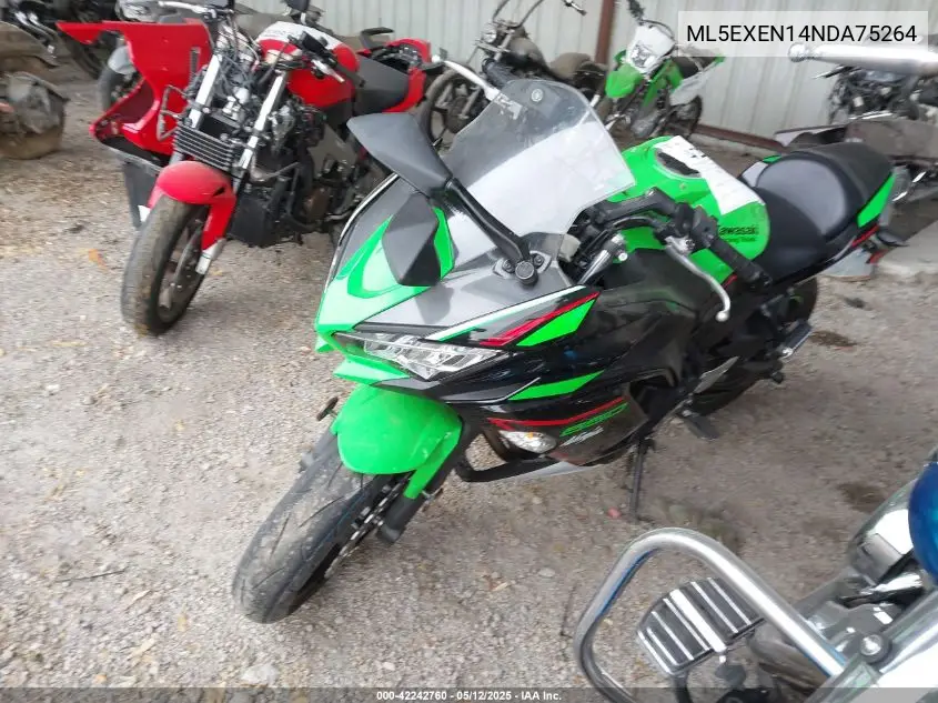 2022 Kawasaki Ex650 N VIN: ML5EXEN14NDA75264 Lot: 42242760