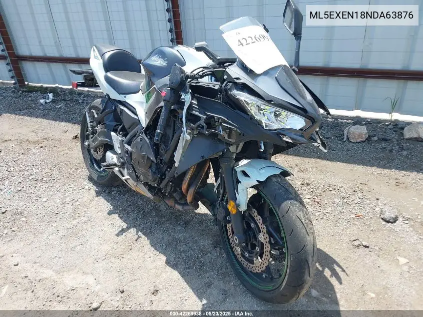 2022 Kawasaki Ex650 N VIN: ML5EXEN18NDA63876 Lot: 42269938