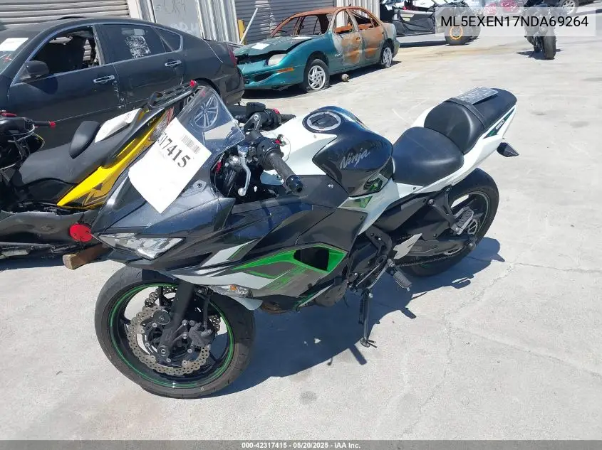 2022 Kawasaki Ex650 N VIN: ML5EXEN17NDA69264 Lot: 42317415