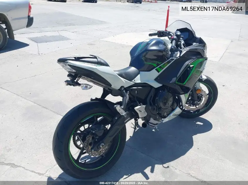 2022 Kawasaki Ex650 N VIN: ML5EXEN17NDA69264 Lot: 42317415