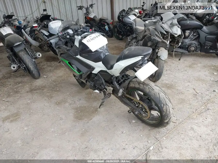2022 Kawasaki Ex650 N VIN: ML5EXEN13NDA73991 Lot: 42369446