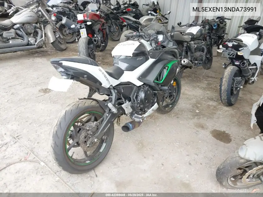 2022 Kawasaki Ex650 N VIN: ML5EXEN13NDA73991 Lot: 42369446