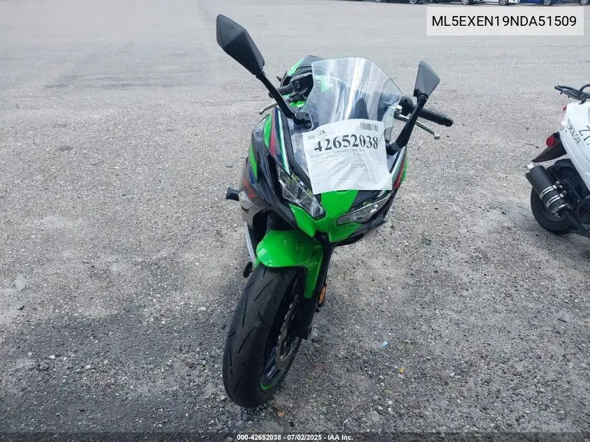 2022 Kawasaki Ex650 N VIN: ML5EXEN19NDA51509 Lot: 42652038