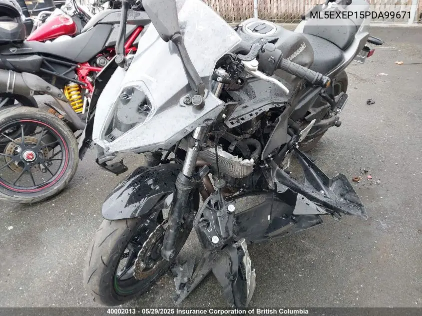 2023 Kawasaki Ex650 P VIN: ML5EXEP15PDA99671 Lot: 40002013