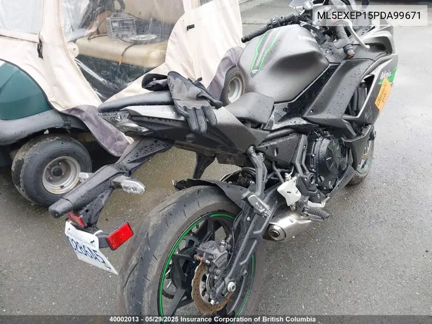 2023 Kawasaki Ex650 P VIN: ML5EXEP15PDA99671 Lot: 40002013