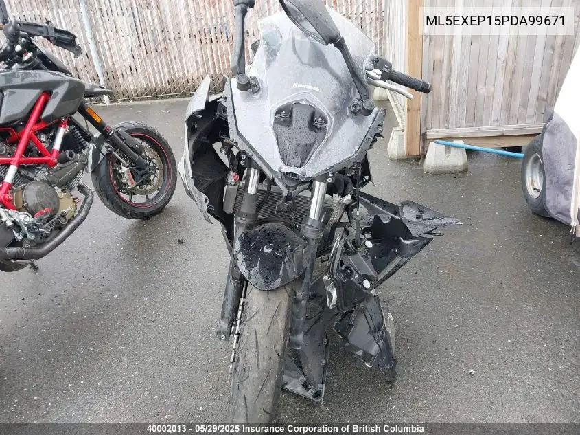 2023 Kawasaki Ex650 P VIN: ML5EXEP15PDA99671 Lot: 40002013