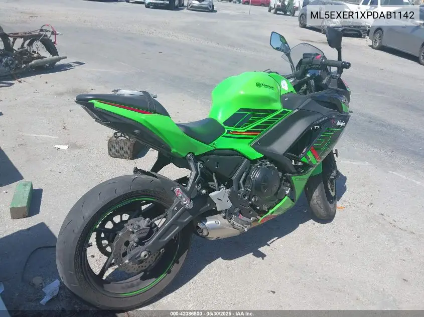 2023 Kawasaki Ex650 R VIN: ML5EXER1XPDAB1142 Lot: 42386800