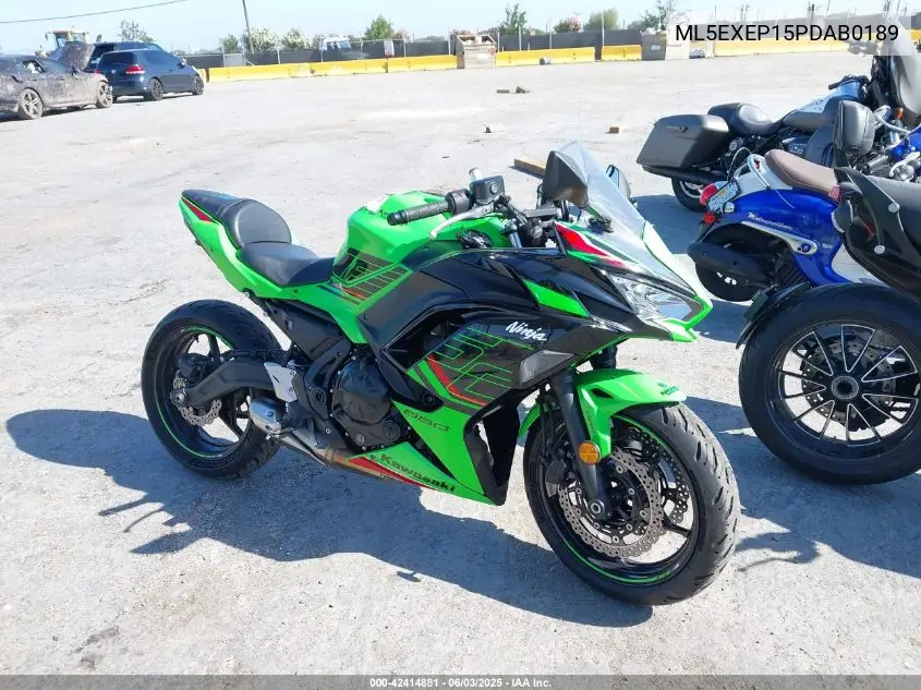 2023 Kawasaki Ex650 P VIN: ML5EXEP15PDAB0189 Lot: 42414881