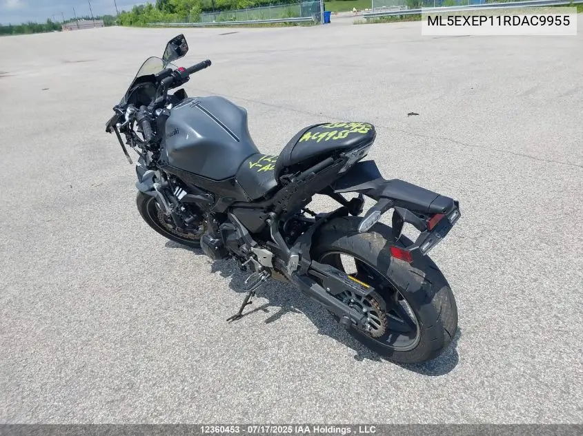2024 Kawasaki Ex650 P VIN: ML5EXEP11RDAC9955 Lot: 12360453